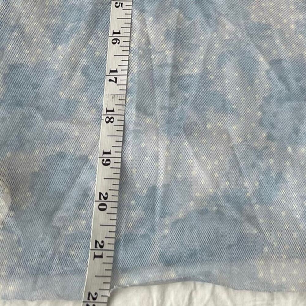 Free People Intimately Sheer Mesh Printed Baby Tee In Sky Combo Size L - Picture 8 of 8